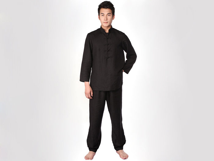 Tai Chi Clothing Set Casual Style Black Detail image